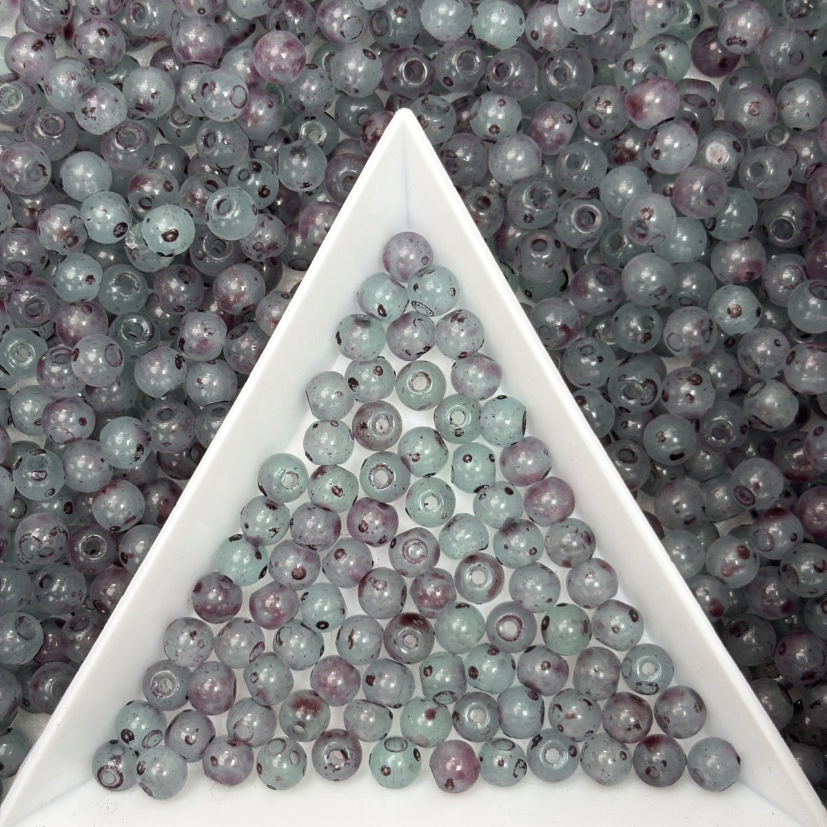 (P5) 4mm Picasso Round Beads, DIY Jewelry Loose Beads