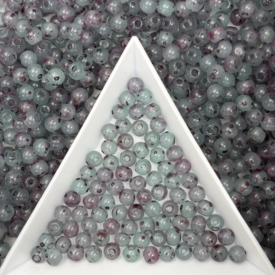 (P5) 4mm Picasso Round Beads, DIY Jewelry Loose Beads