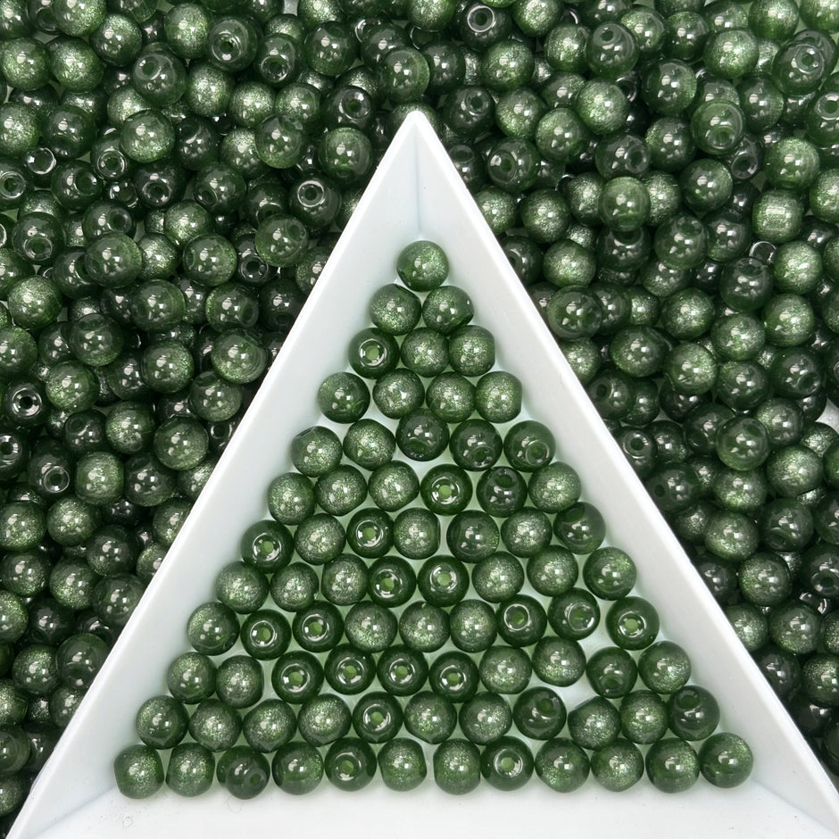 (P5) 4mm Picasso Round Beads, DIY Jewelry Loose Beads