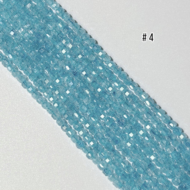 2.5mm Cube Zirconia Beads - Small Faceted Spacer Beads for Jewelry Making