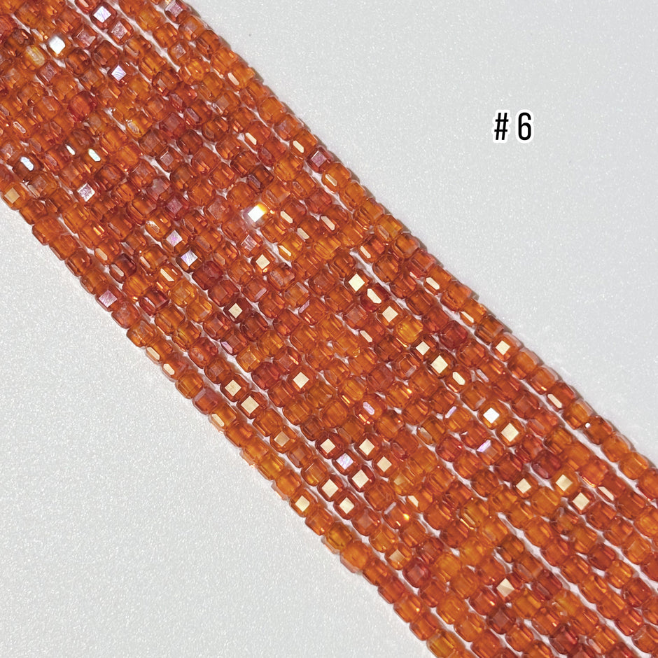 2.5mm Cube Zirconia Beads - Small Faceted Spacer Beads for Jewelry Making