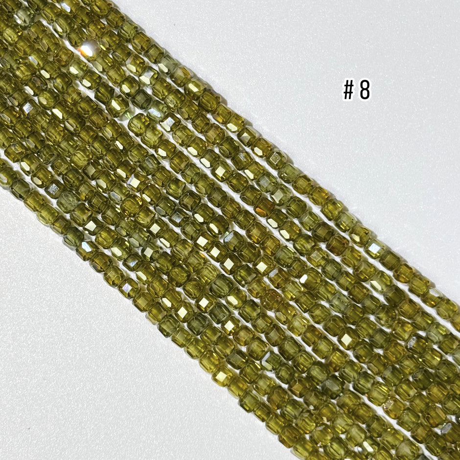 2.5mm Cube Zirconia Beads - Small Faceted Spacer Beads for Jewelry Making