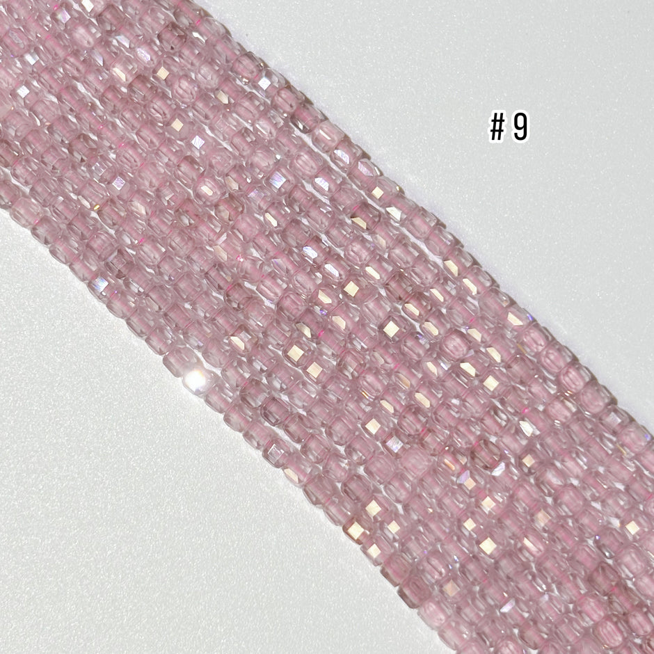 2.5mm Cube Zirconia Beads - Small Faceted Spacer Beads for Jewelry Making