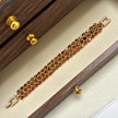 Amber Sunset Artisan Bracelet | Picasso Crystal Bicone & Toho Beadwork with 18K Gold Pave Clasp