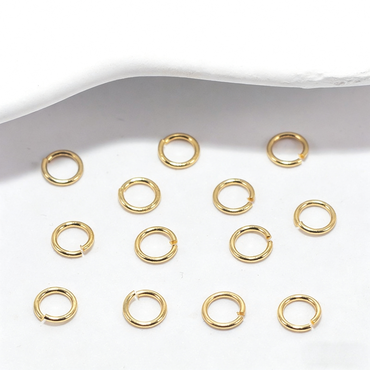 (JF12)18K Gold Smooth Jump Rings - Durable Split Rings for Bracelet & Necklace Making
