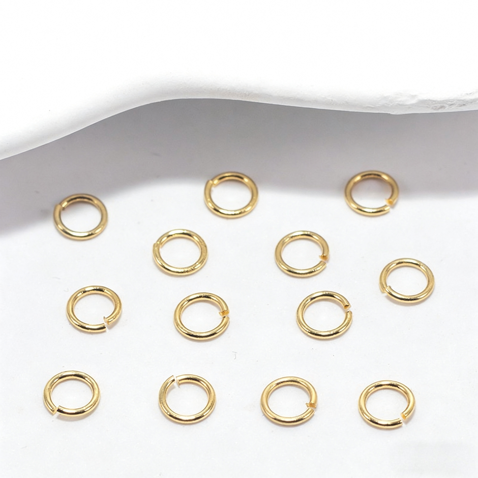 (JF12)18K Gold Smooth Jump Rings - Durable Split Rings for Bracelet & Necklace Making