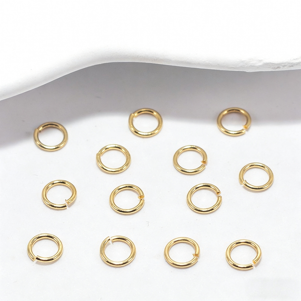 (JF12)18K Gold Smooth Jump Rings - Durable Split Rings for Bracelet & Necklace Making