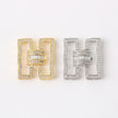 (JF10) 18K Gold Pave Zirconium Rectangular Wave Clasp for Multi-row Jewelry Making