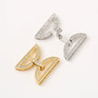 (JF8) 18K Gold Pave Zircon Symmetrical Semi-Circle Jewelry Clasp for Premium Bracelets