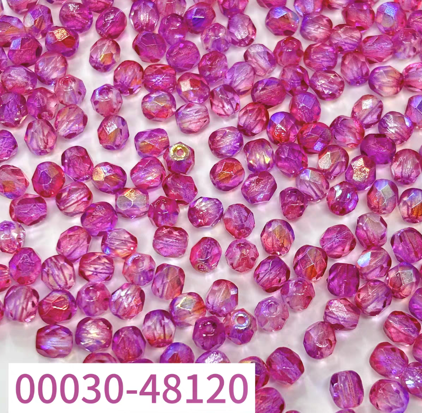 5mm Multi Color Assorted Czech Glass Fire-Polished Round Beads
