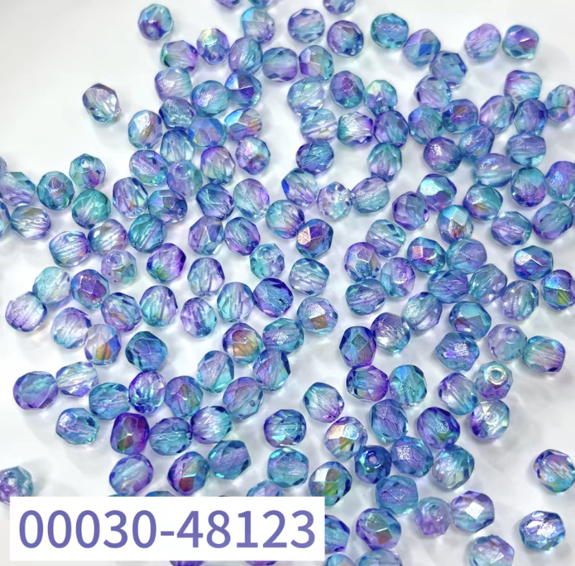 5mm Multi Color Assorted Czech Glass Fire-Polished Round Beads