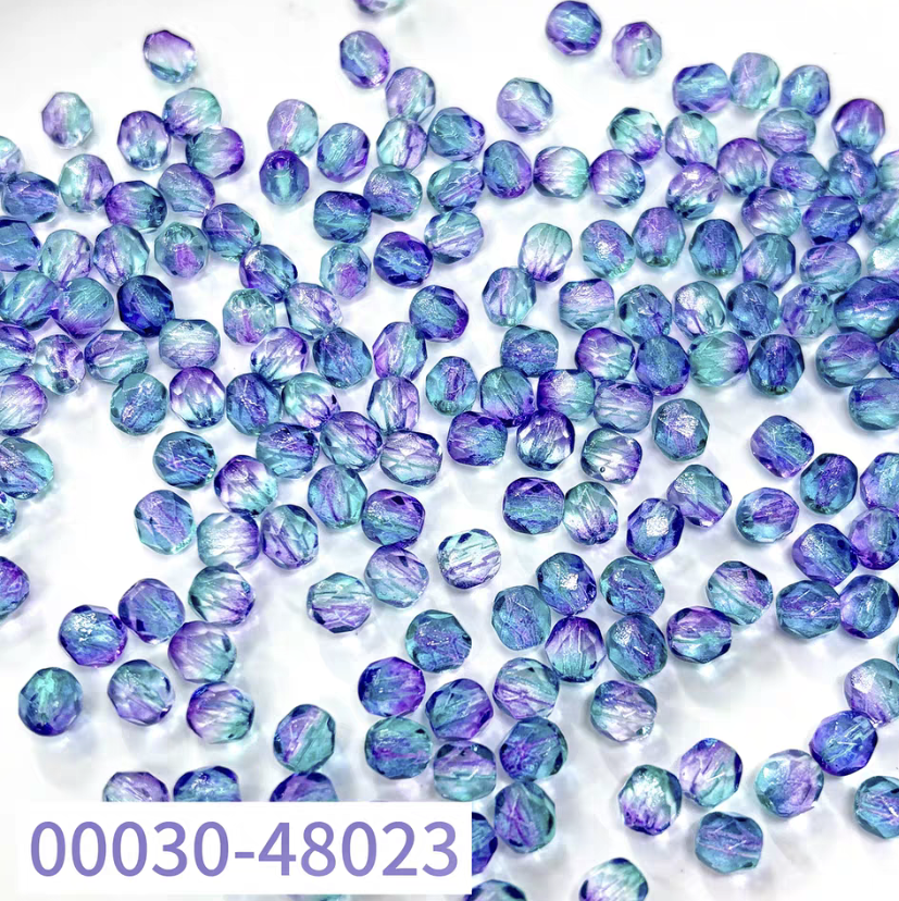 5mm Multi Color Assorted Czech Glass Fire-Polished Round Beads