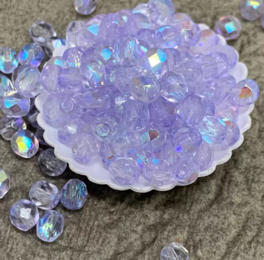 5mm Multi Color Assorted Czech Glass Fire-Polished Round Beads