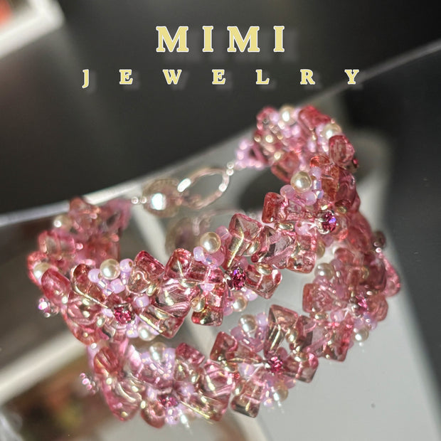 (K12) Czech Glass Sakura Wiindmill Bracelet Kit