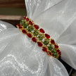 Teardrop Lattice - Artisan Picasso Bicone Red Zircon Bracelet (TOHO Seed Bead & Magnetic Clasp)