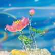 Lamp Work Of Lotus Pond Bonsai Pink