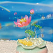 Lamp Work Of Lotus Pond Bonsai Pink