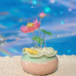 Lamp Work Of Lotus Pond Bonsai Pink