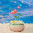 Lamp Work Of Lotus Pond Bonsai Pink