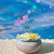 Lamp Work Of Lotus Pond Bonsai Purple Clear