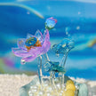 Lamp Work Of Lotus Pond Bonsai Purple Clear