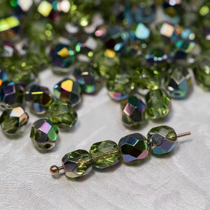 6mm Multi Color Fire Polished Beads