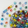 (T12) 6mm Square Crystal Glass Beads with Regular Hole - Craft Beads for Jewelry DIY