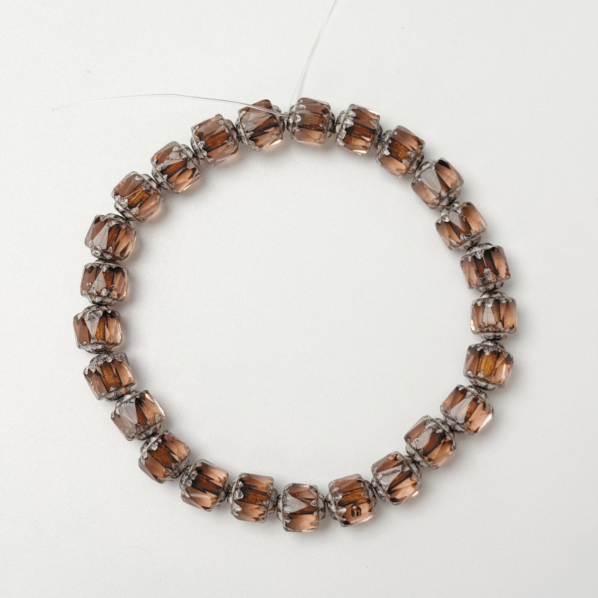 (CZ15) 6mm Czech Pinecone Edge Chunky Beads - Czech Glass Faceted Beads for Jewelry Making
