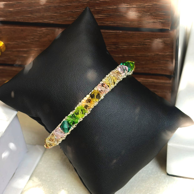 (K4) Prism Ombre DIY Bracelet Kit – 6mm K9 Crystal Bicone & 11/0 TOHO Seed Bead Making Set