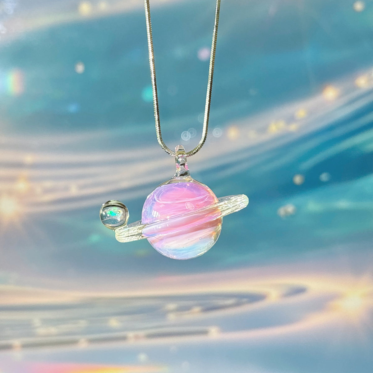 Lamp work Pink Planet