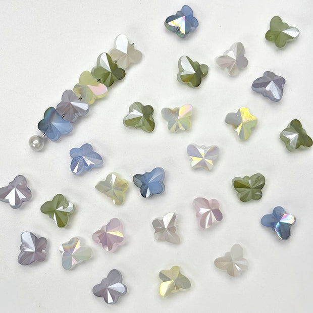 (T8) Promotion Mixed 8mm High-Temp Electroplated Butterfly Crystal Glass Loose Beads, DIY Jewelry Supplies