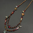 (N30) Red Blossom Artisan Layered Handmade Czech Glass Necklace