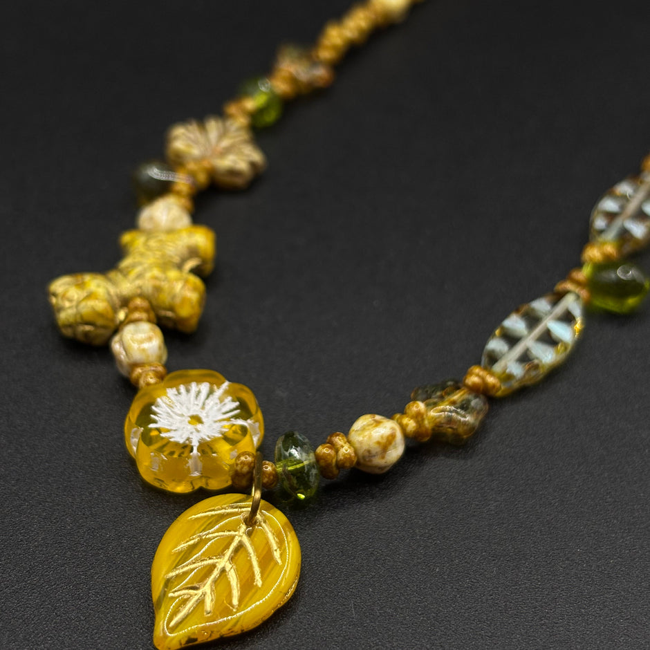 (N16) Czech Glass Autumn Whispers Handmade Necklace