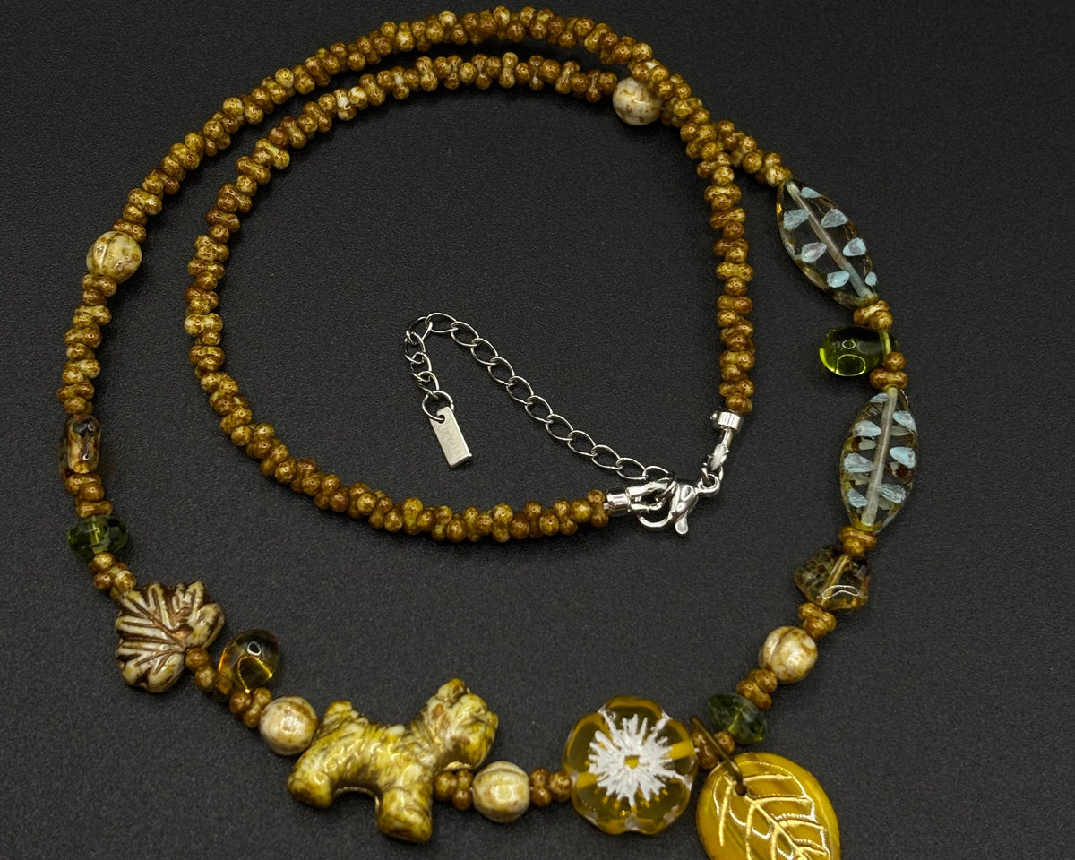(N16) Czech Glass Autumn Whispers Handmade Necklace