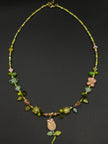 (N31) Spring Garden Tulip Handmade Czech Glass Necklace