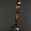(N30) Red Blossom Artisan Layered Handmade Czech Glass Necklace