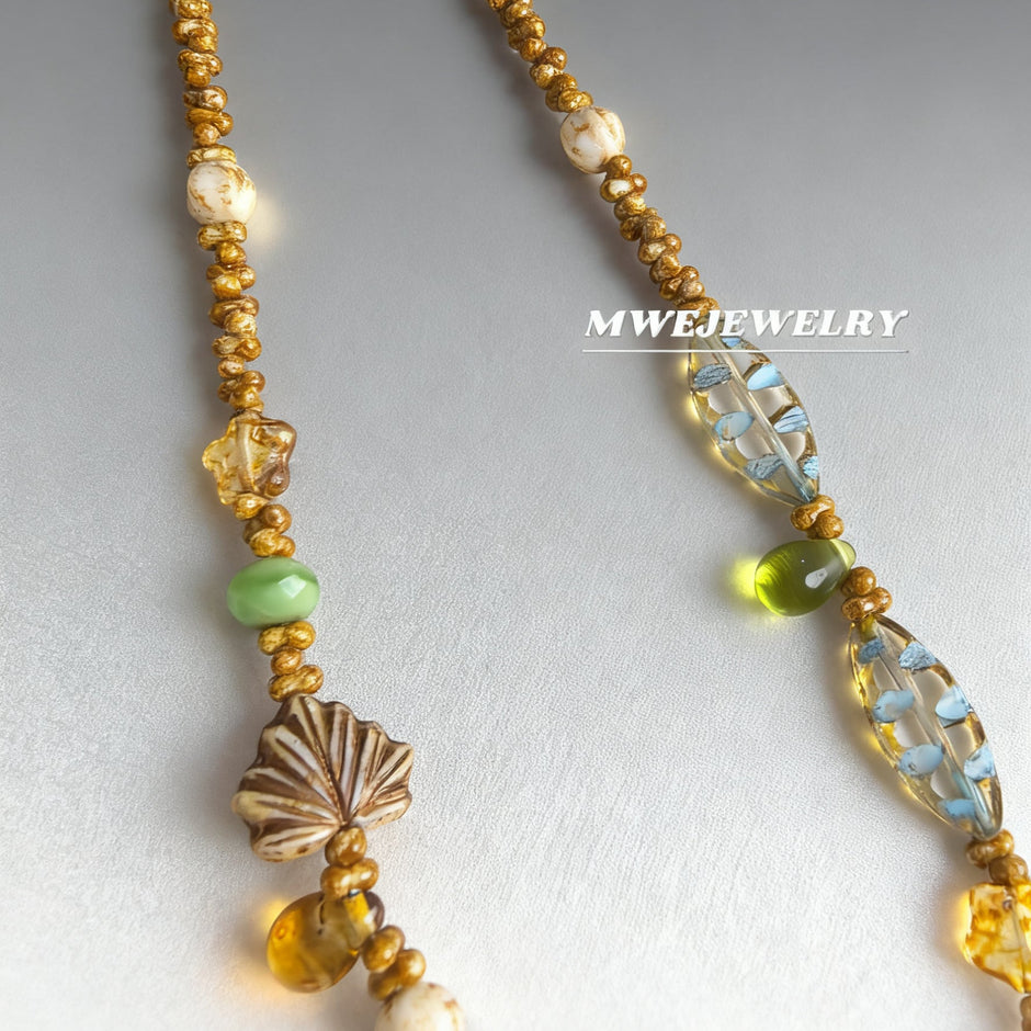 (N16) Czech Glass Autumn Whispers Handmade Necklace