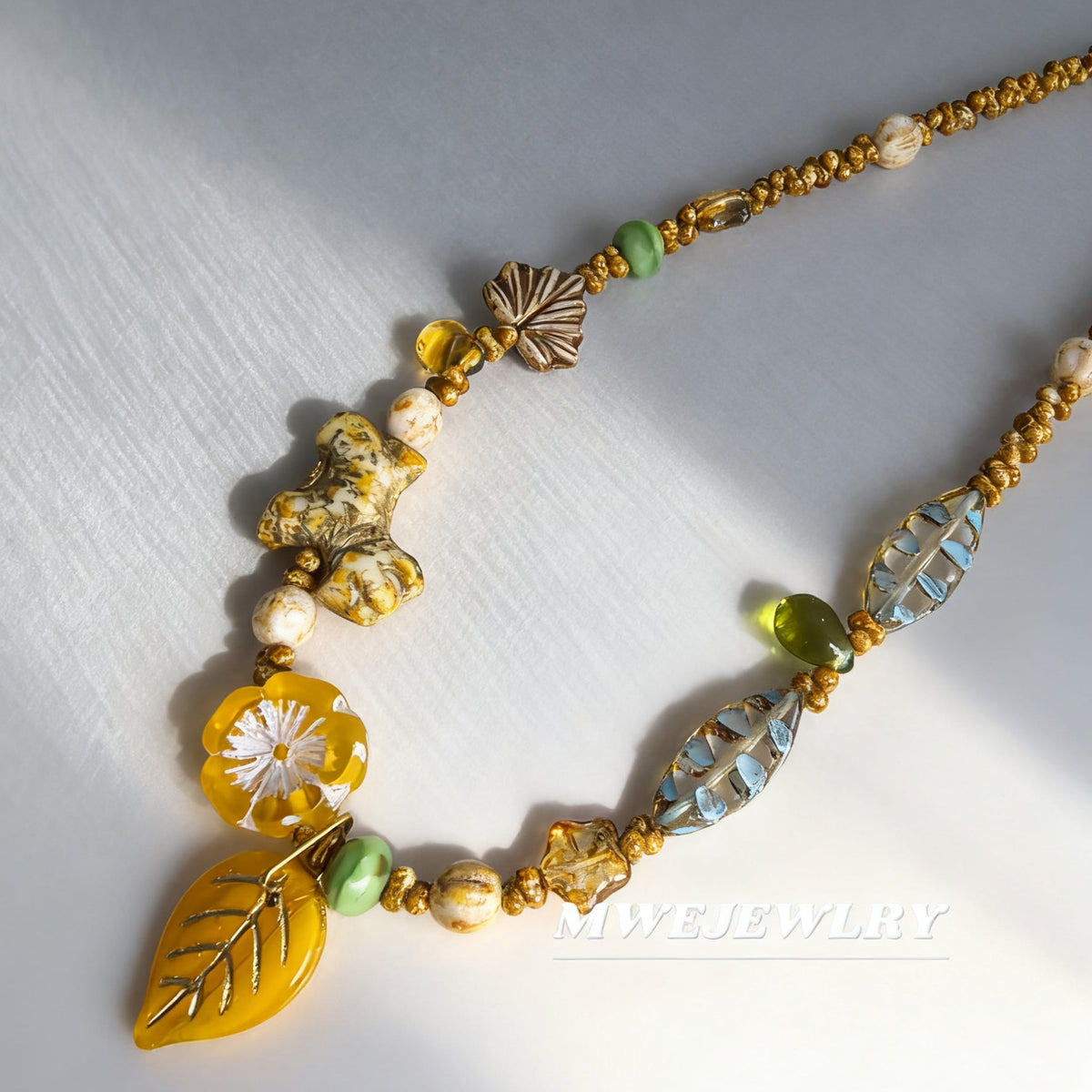 (N16) Czech Glass Autumn Whispers Handmade Necklace