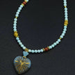 (N29) Monet's Water Lily Handmade Czech Glass Necklace