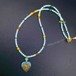 (N29) Monet's Water Lily Handmade Czech Glass Necklace