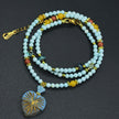 (N29) Monet's Water Lily Handmade Czech Glass Necklace