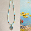 (N29) Monet's Water Lily Handmade Czech Glass Necklace