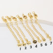 (JF4) 18K Real Gold Plated Lobster Clasp with Extension Chain Set - Adjustable Jewelry Connector