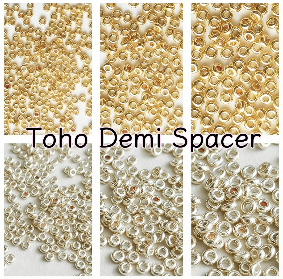 (JF1) TOHO 11/0, 8/0, 6/0 Demi (Donut Spacer) Beads - Japanese Spacer Beads