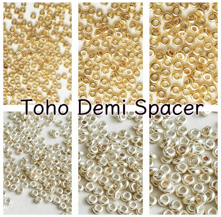 (JF1) TOHO 11/0, 8/0, 6/0 Demi (Donut Spacer) Beads - Japanese Spacer Beads